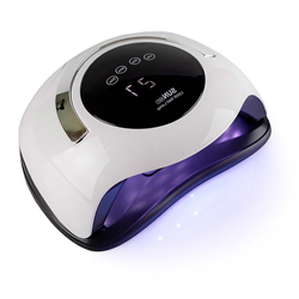 Лампа для маникюра UV LED Sunprof Sun BQ-5T 120 Вт, с ручкой черно-белая